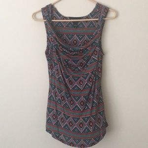 INC tribal print cowl neck tank